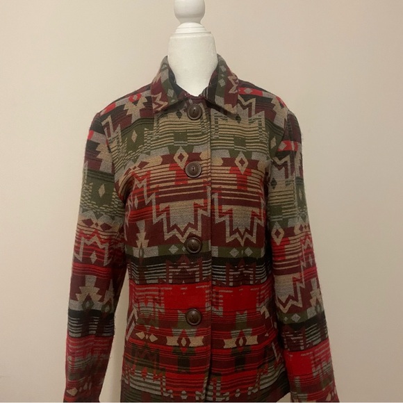 Coldwater Creek women’s Size 10 
Southwestern design Wool Blend Shacket Jacket - Picture 4 of 14